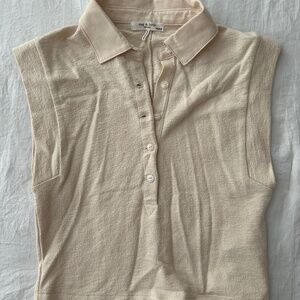 Rag & Bone collared cream tank top in XXS #rodeo #ranch #wildwest